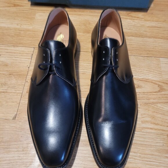 Crockett & Jones Highbury Black Derby Shoes - Picture 9 of 10